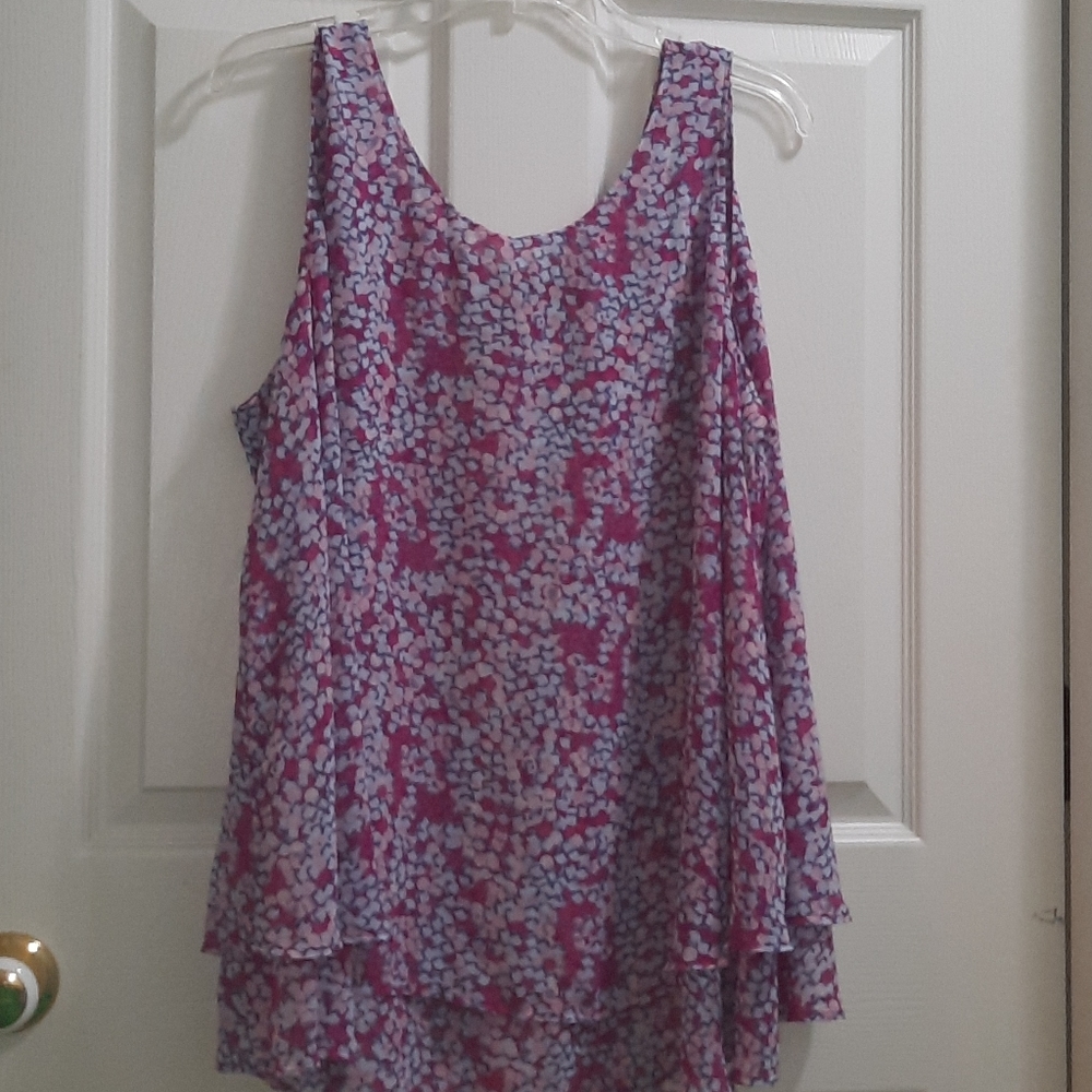 Lane Bryant sheer tank with rounded neckline